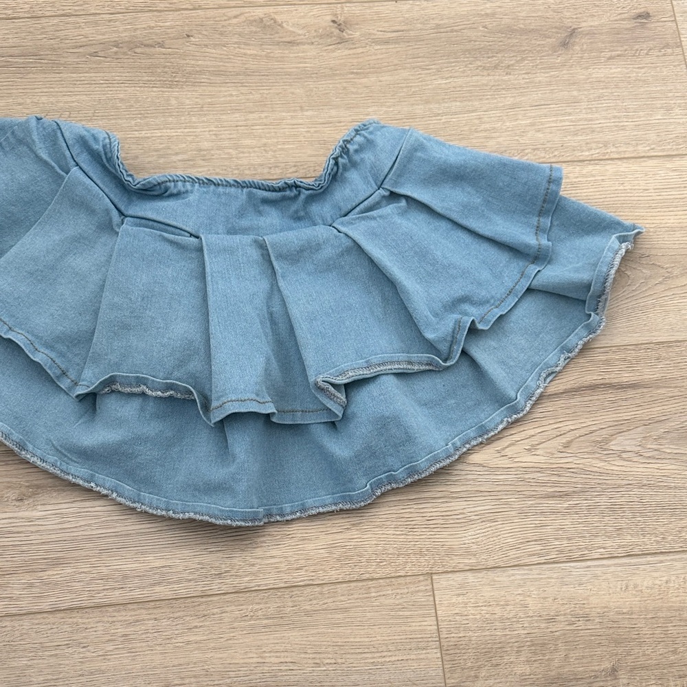 Denim Ruffle micro mini Skirt - Picture 7 of 7